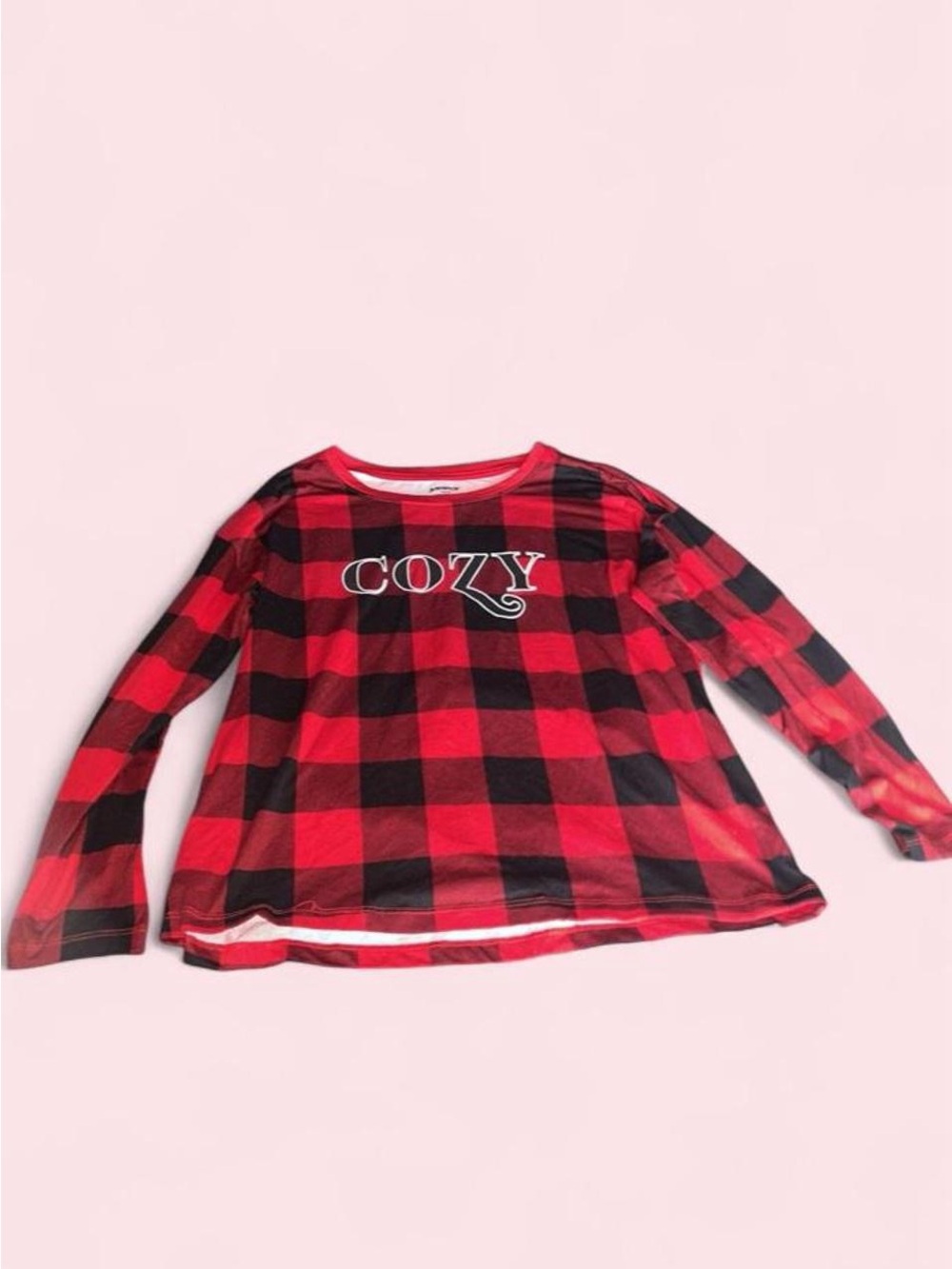 JOYSPUN Red & Black Buffalo Plaid Long Sleeve Top